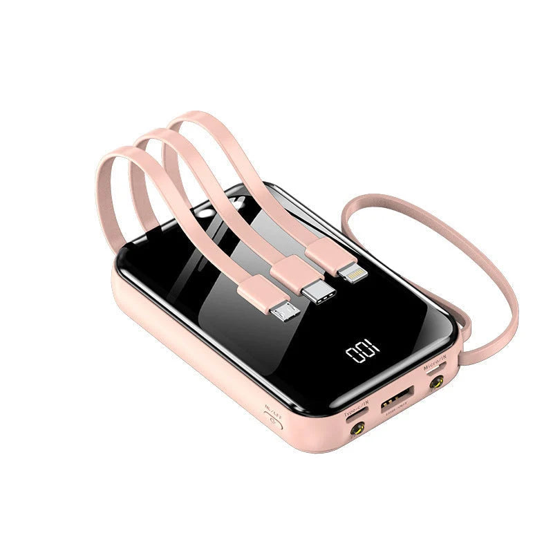 Power Bank Fast Charging Built-In Cables Digital Display