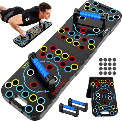 Push-Up Board Color-Coded Grip Zones Compact