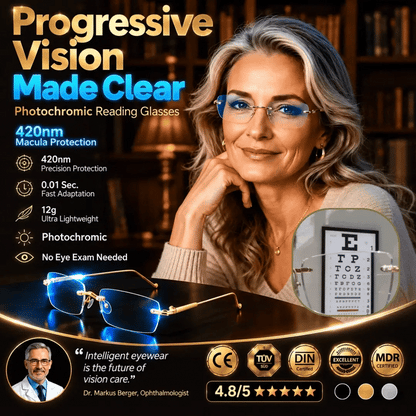 Reading Glasses Multifocal Metal Frame Multiple Strengths