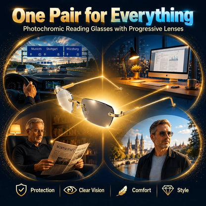 Reading Glasses Multifocal Metal Frame Multiple Strengths