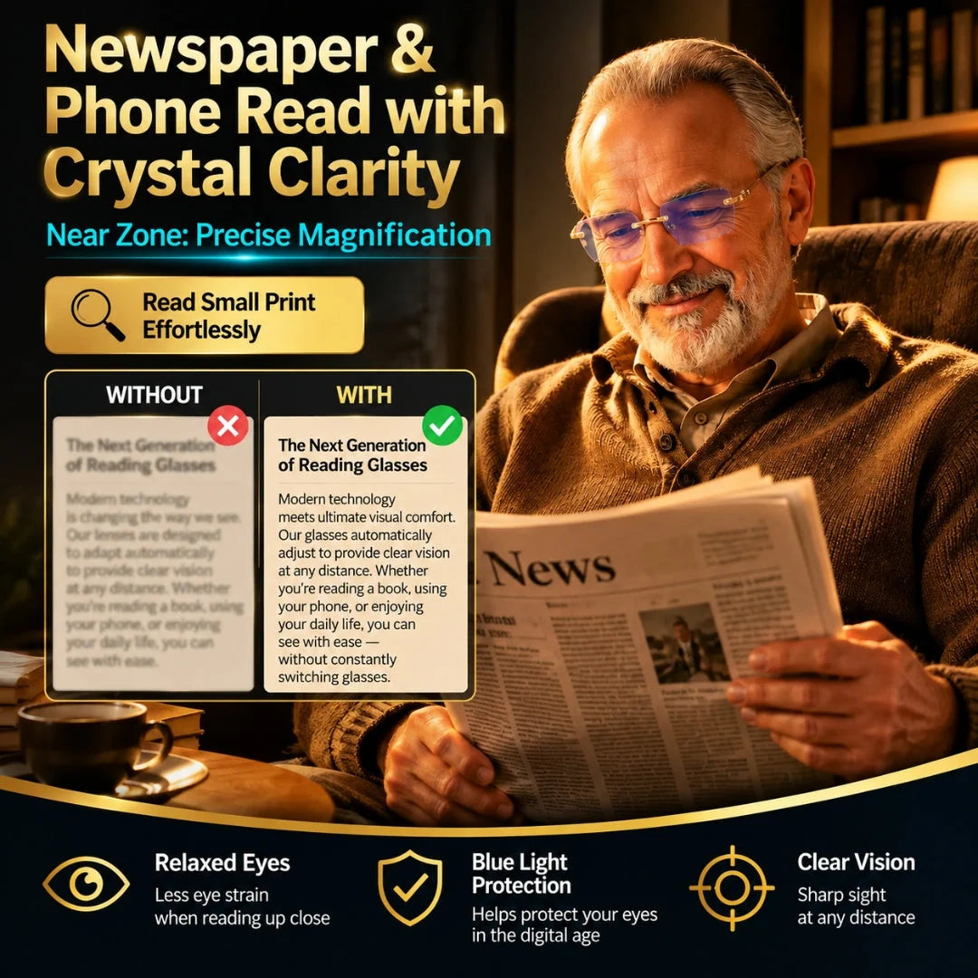 Reading Glasses Multifocal Metal Frame Multiple Strengths