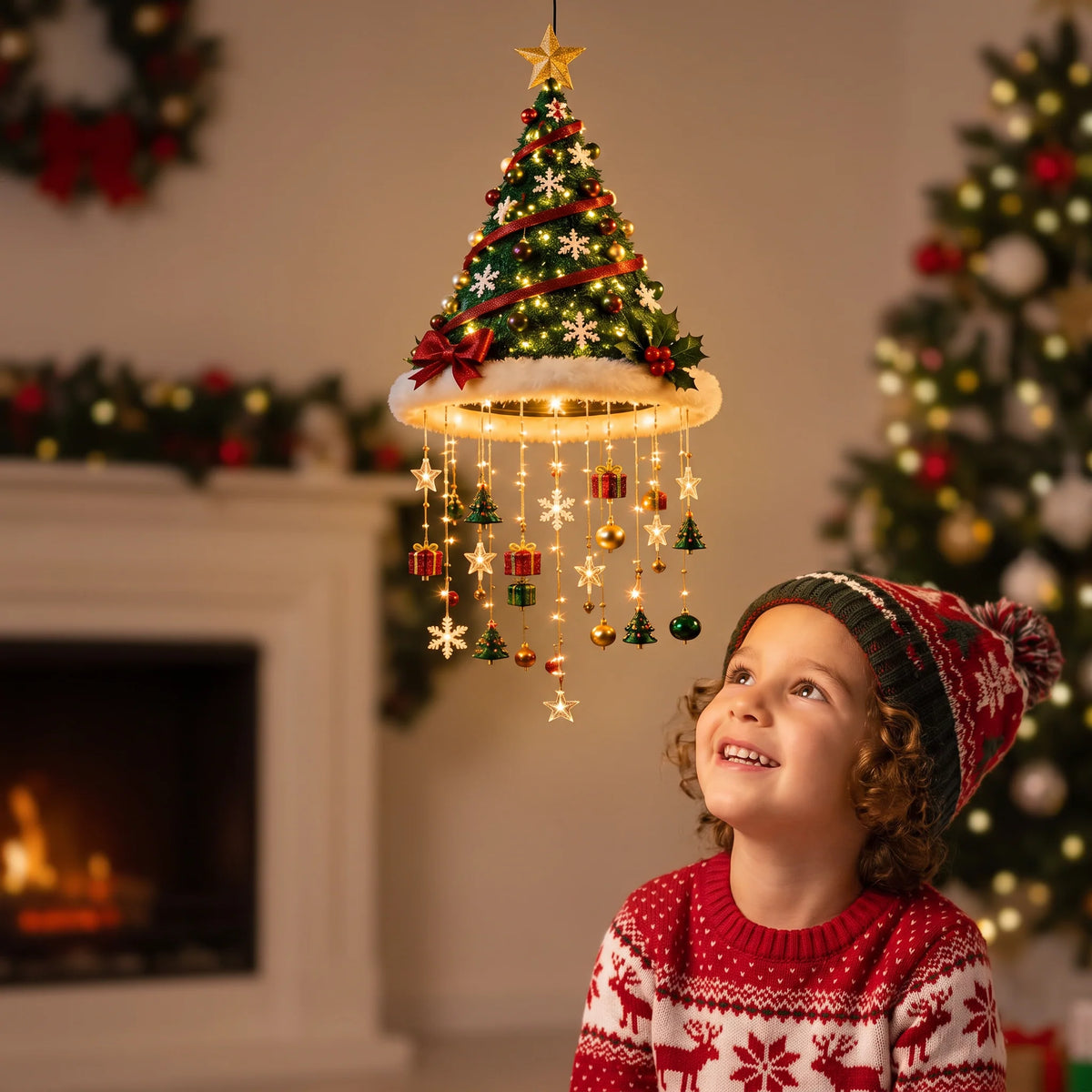 Santa Hat With Integrated LED Lights for Christmas Parties