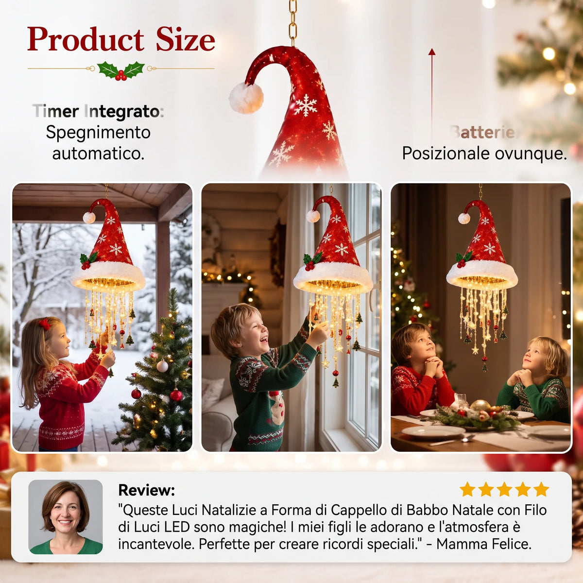 Santa Hat With Integrated LED Lights for Christmas Parties