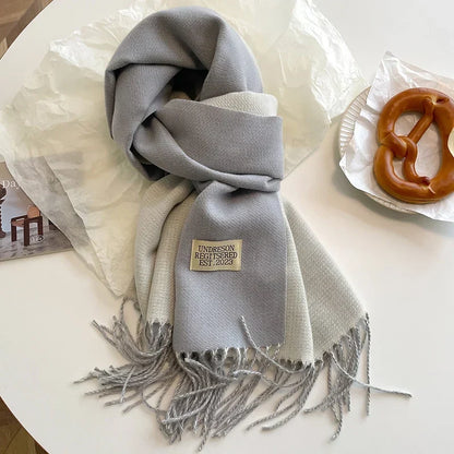 Scarf Soft Warm Rectangular With Fringe