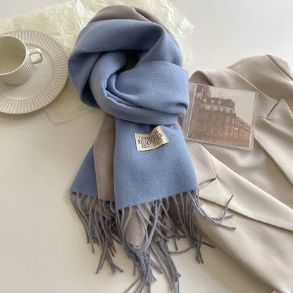 Scarf Soft Warm Rectangular With Fringe