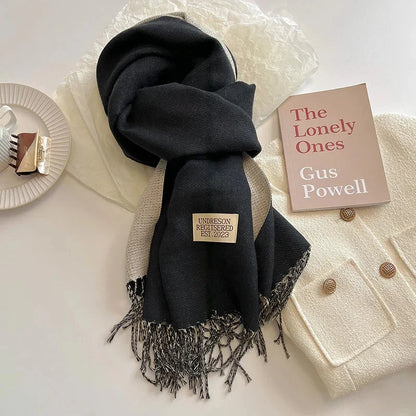 Scarf Soft Warm Rectangular With Fringe