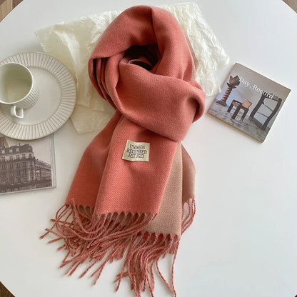 Scarf Soft Warm Rectangular With Fringe