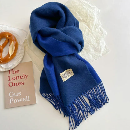 Scarf Soft Warm Rectangular With Fringe