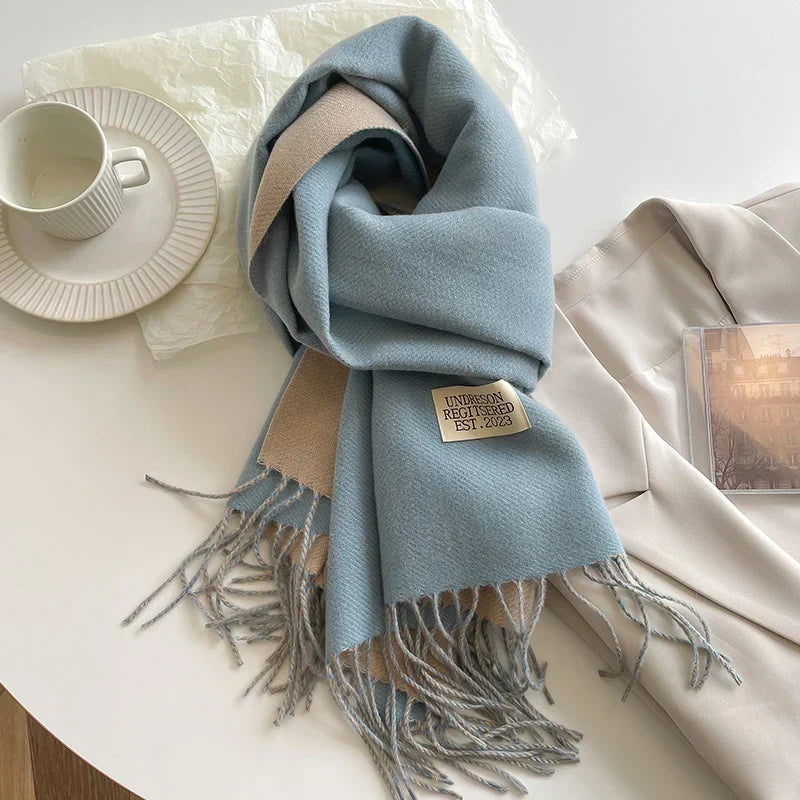 Scarf Soft Warm Rectangular With Fringe