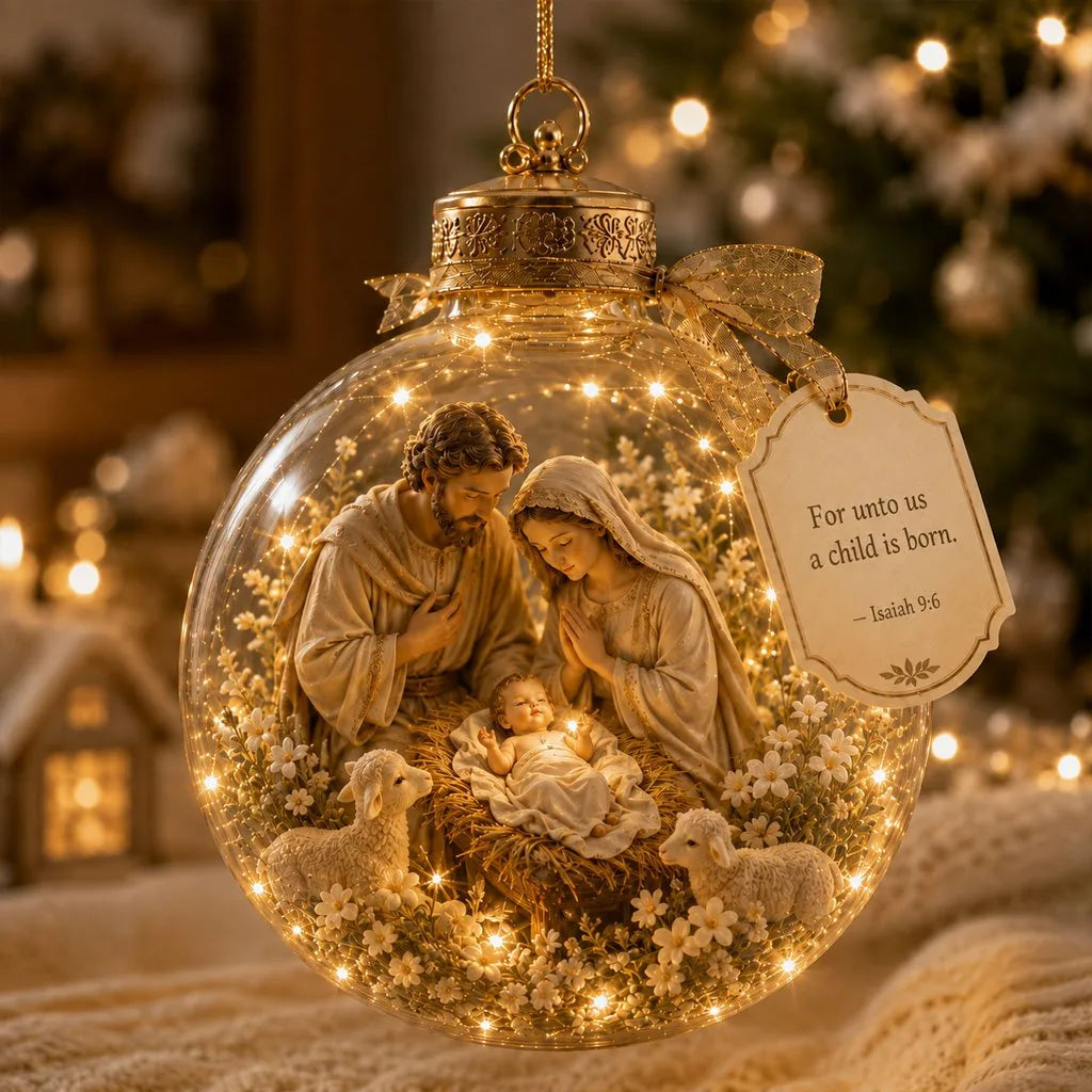 Scripture Ornament Lighted Miniature Scene Keepsake