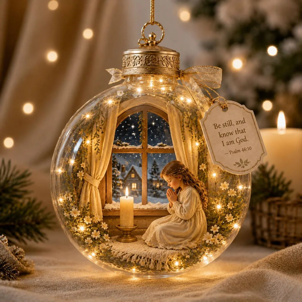 Scripture Ornament Lighted Miniature Scene Keepsake