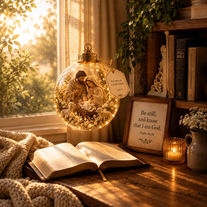 Scripture Ornament Lighted Miniature Scene Keepsake