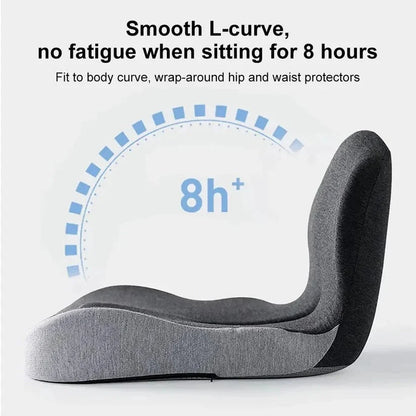 Seat Cushion High-Density Memory Foam Attached Backrest Non-Slip Base