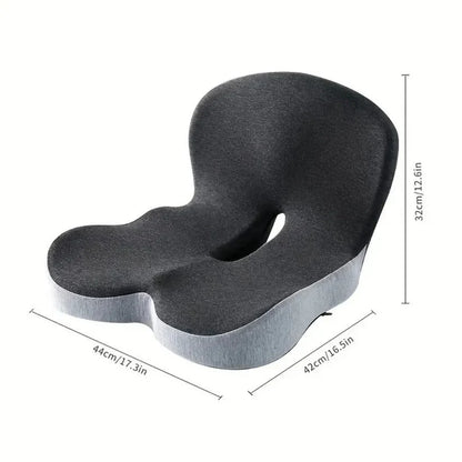 Seat Cushion High-Density Memory Foam Attached Backrest Non-Slip Base