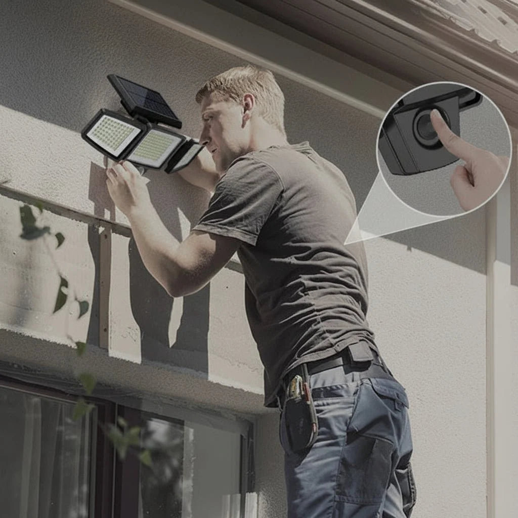 Security Light Solar-Powered Motion Sensor 2500 Lumens