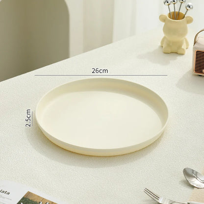 Serving Tray Round Plastic Easy-Clean Surface Multiple Sizes