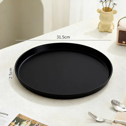 Serving Tray Round Plastic Easy-Clean Surface Multiple Sizes