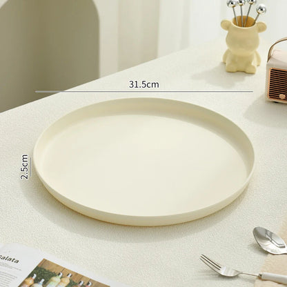 Serving Tray Round Plastic Easy-Clean Surface Multiple Sizes