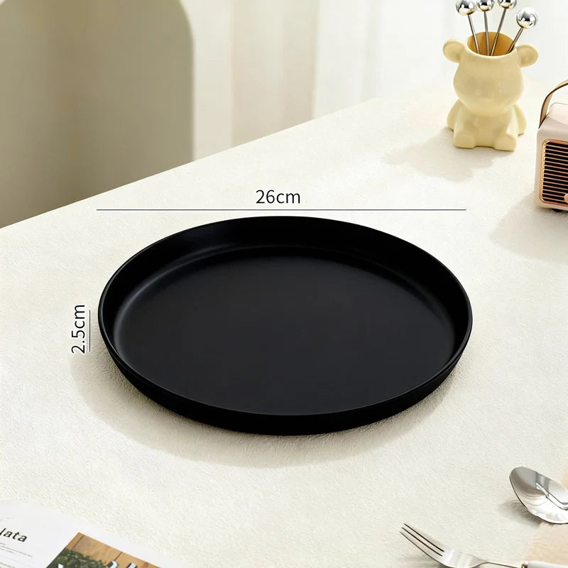 Serving Tray Round Plastic Easy-Clean Surface Multiple Sizes