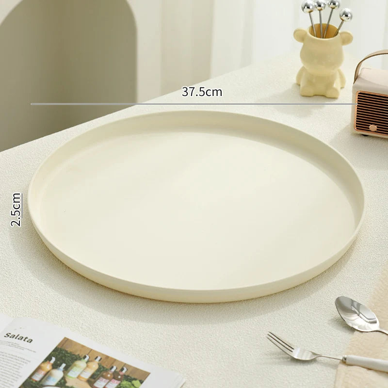 Serving Tray Round Plastic Easy-Clean Surface Multiple Sizes