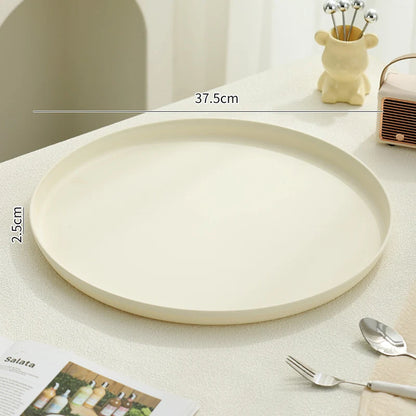 Serving Tray Round Plastic Easy-Clean Surface Multiple Sizes