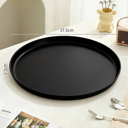 Serving Tray Round Plastic Easy-Clean Surface Multiple Sizes
