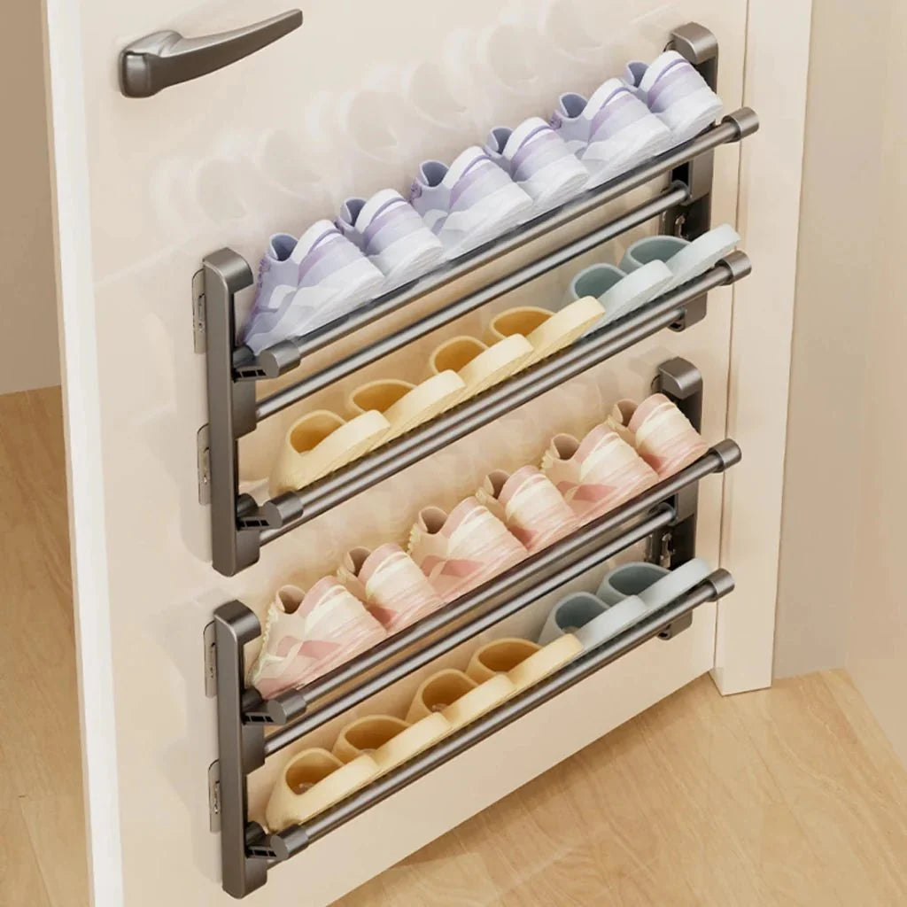 Shoe Rack Wall-Mounted With Integrated Drainage, Space-Saving