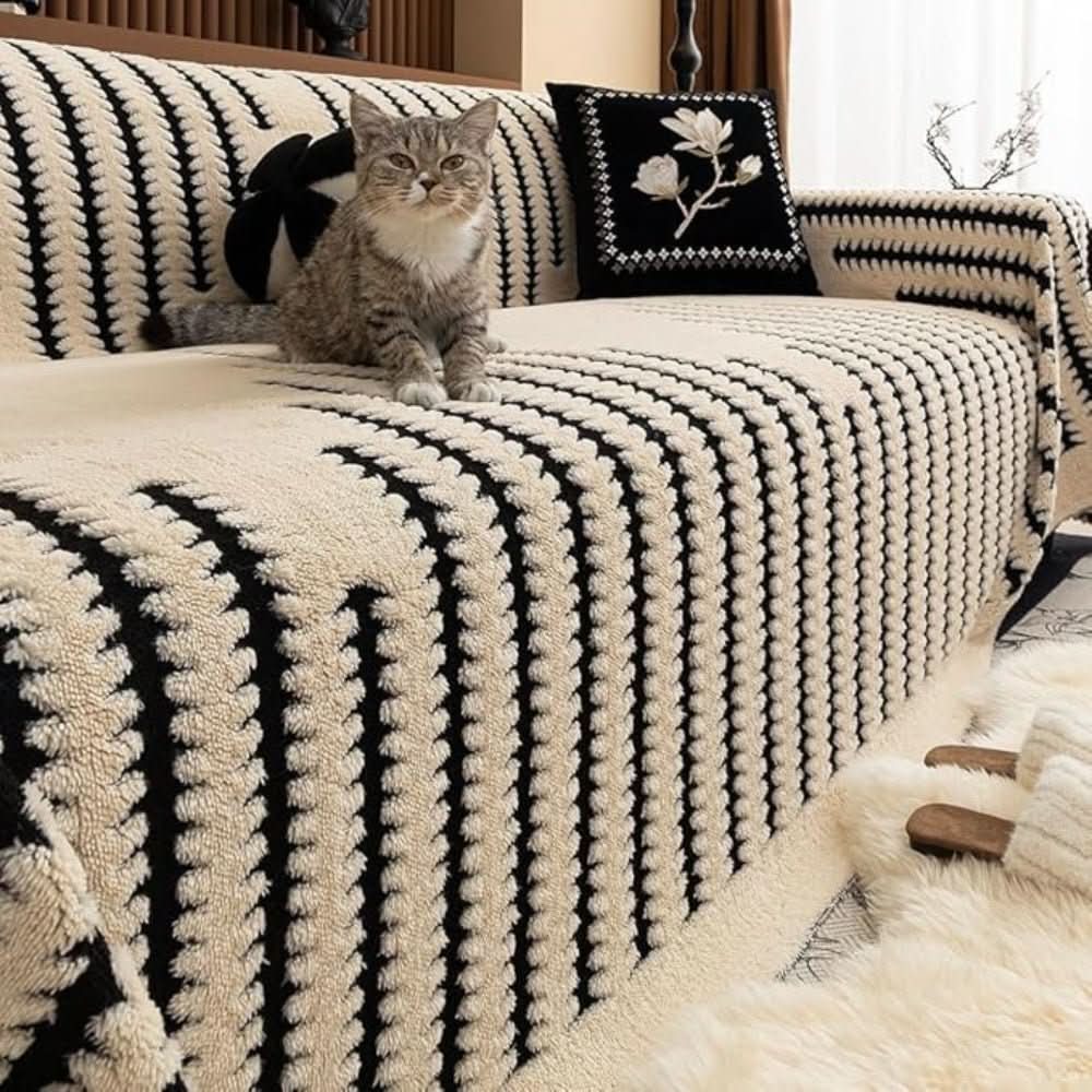 Sofa Cover Plush Quilted Non-Slip Backing