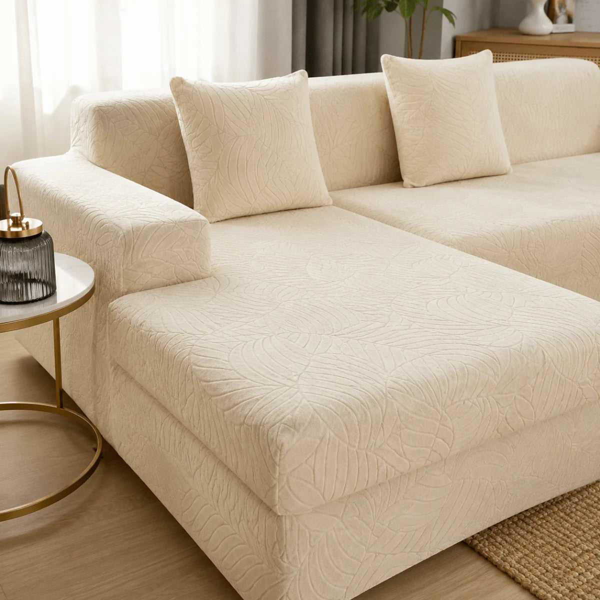 Sofa Cover Polyester Machine-Washable L-Shaped Fit