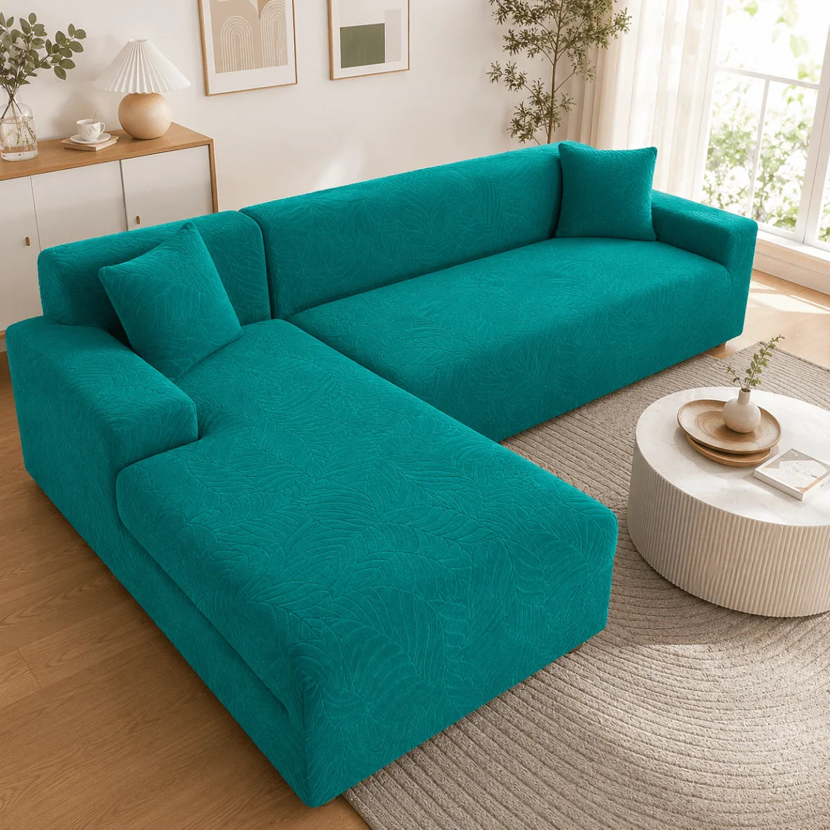 Sofa Cover Polyester Machine-Washable L-Shaped Fit