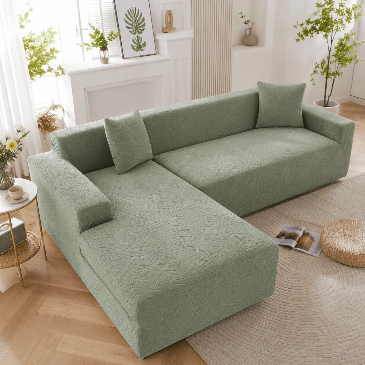 Sofa Cover Polyester Machine-Washable L-Shaped Fit