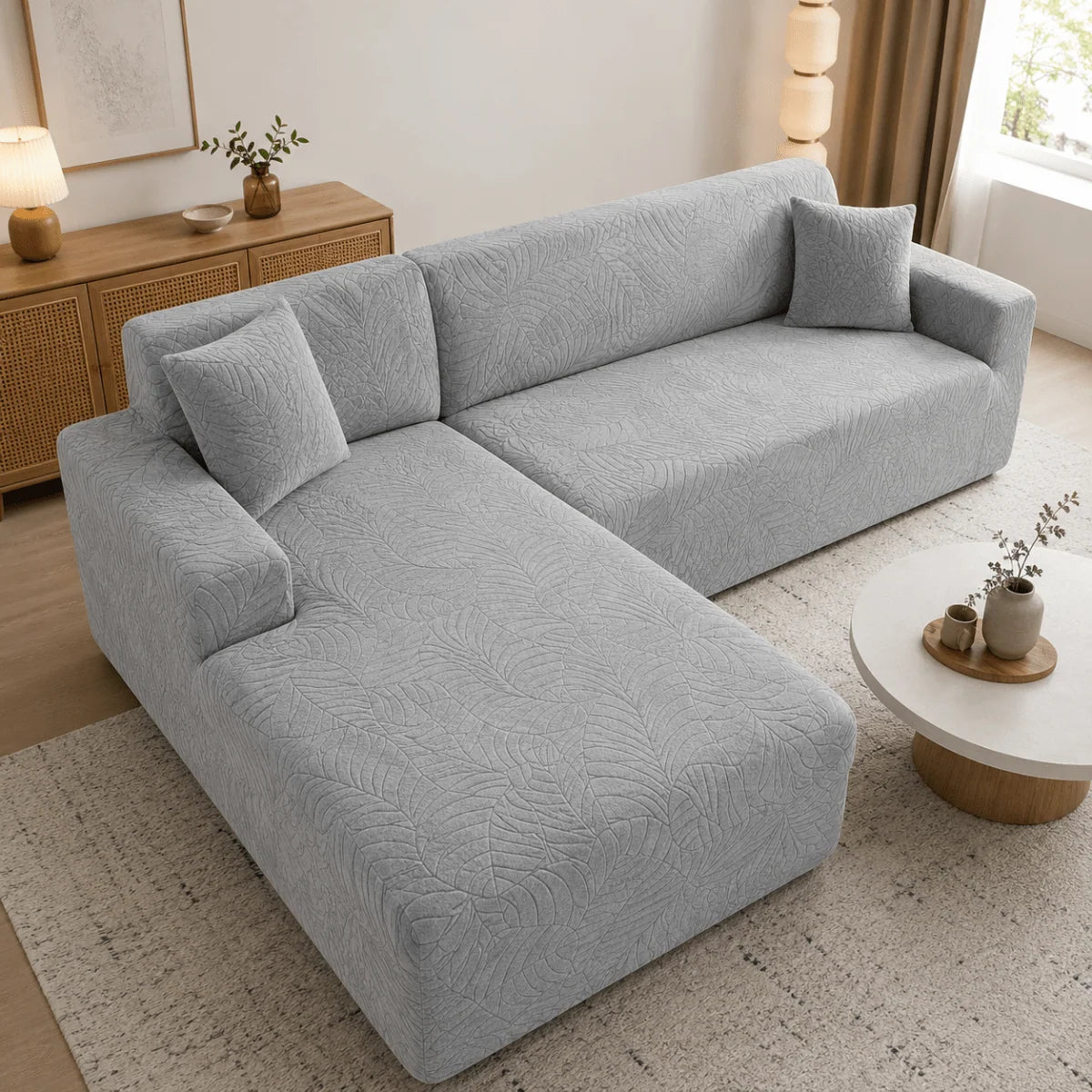 Sofa Cover Polyester Machine-Washable L-Shaped Fit