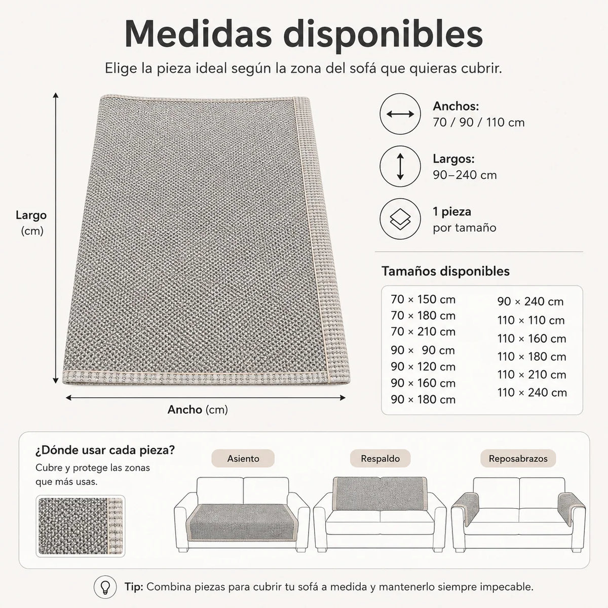 Sofa Cover Quilted Modular Non-Slip Washable