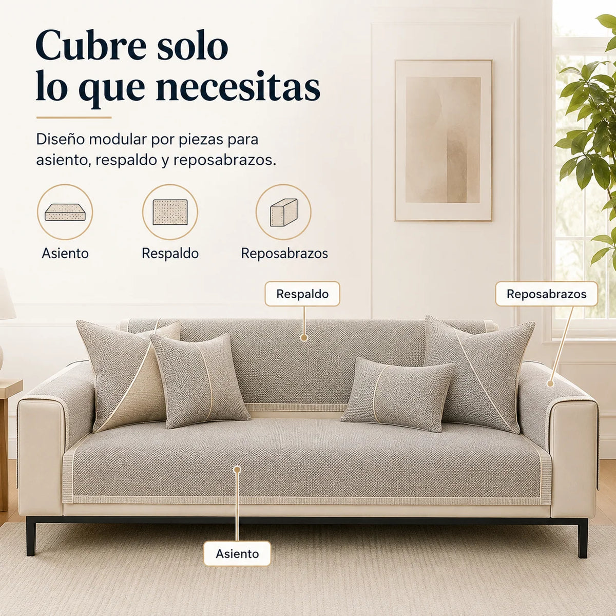 Sofa Cover Quilted Modular Non-Slip Washable