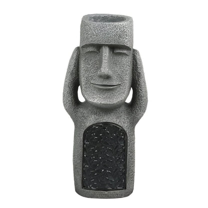 Solar Garden Statue Solar-Powered Weather-Resistant Resin