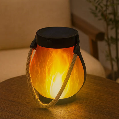 Solar Lantern Waterproof Flickering Flame Effect Dual Charging