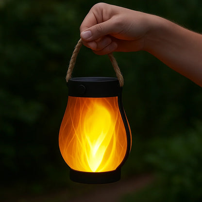 Solar Lantern Waterproof Flickering Flame Effect Dual Charging