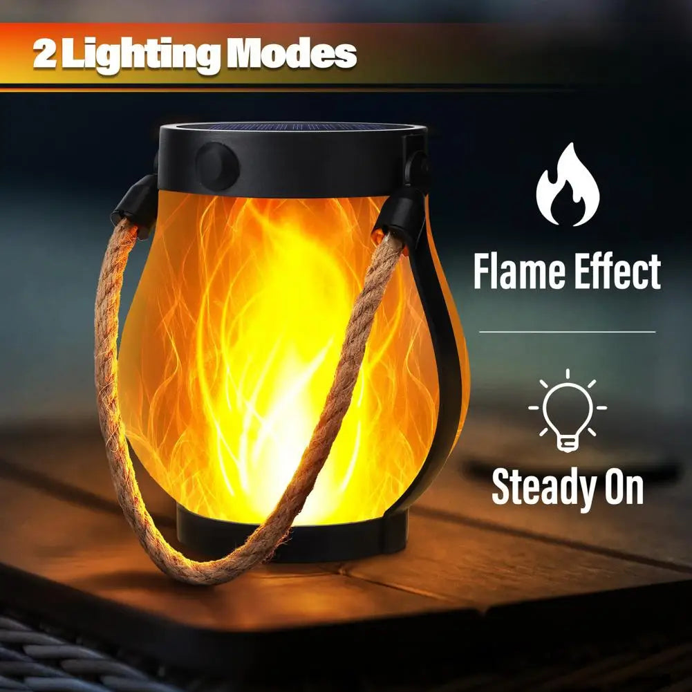 Solar Lantern Waterproof Flickering Flame Effect Dual Charging