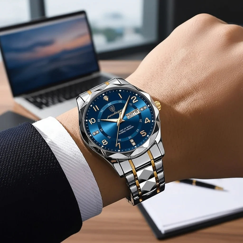 Sports Watch Titanium Case Scratch-Resistant Glass Water-Resistant to 164 Ft