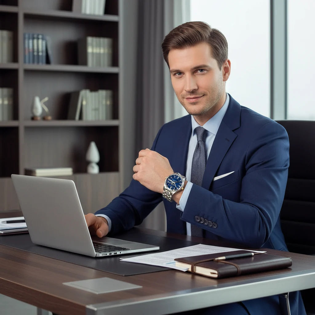 Sports Watch Titanium Case Scratch-Resistant Glass Water-Resistant to 164 Ft