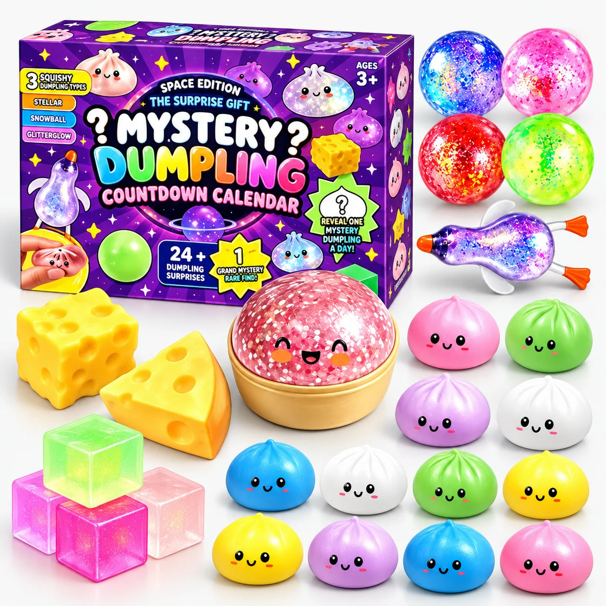 Squishy Toy Advent Calendar Dumpling Design Slow-Return Foam 24-Piece