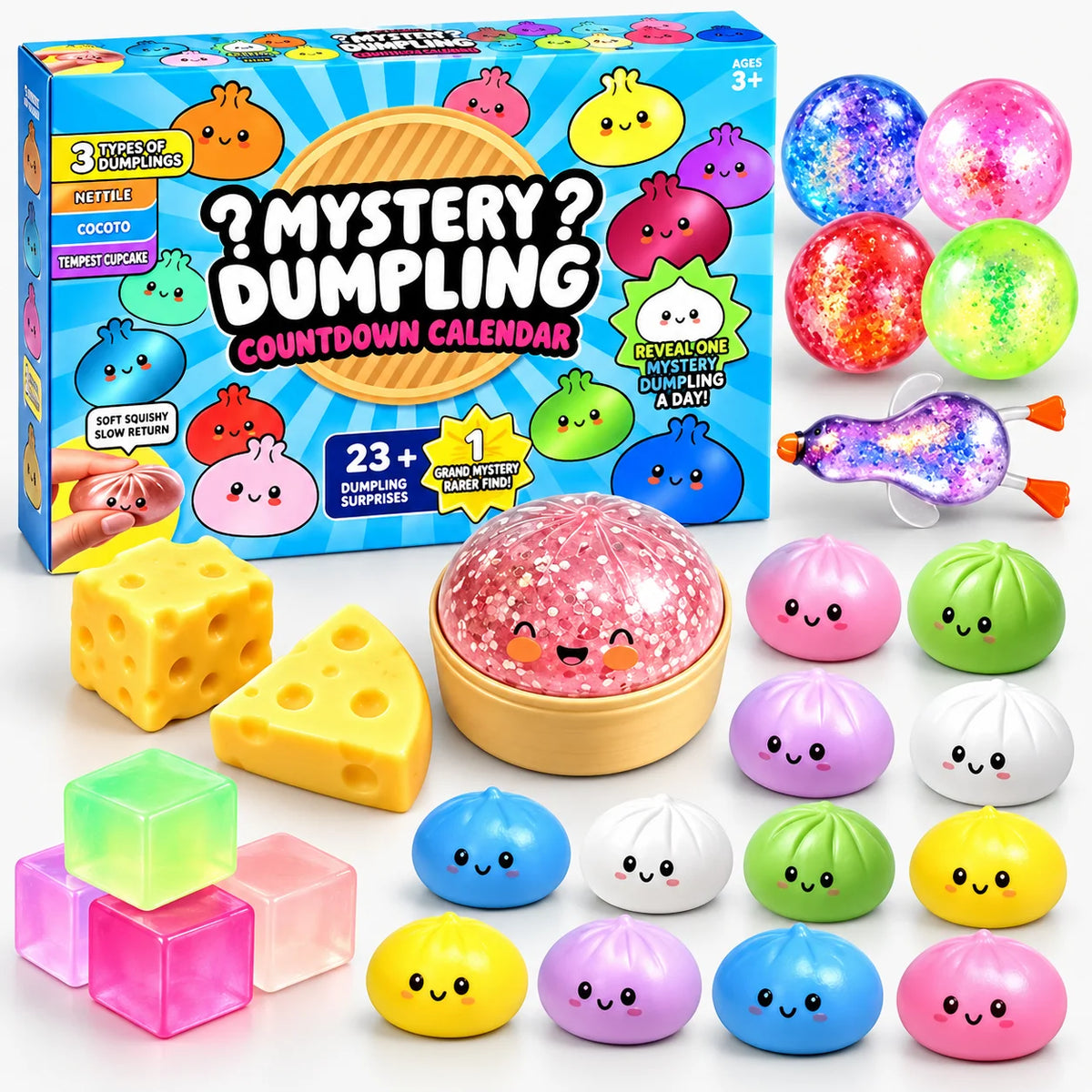 Squishy Toy Advent Calendar Dumpling Design Slow-Return Foam 24-Piece
