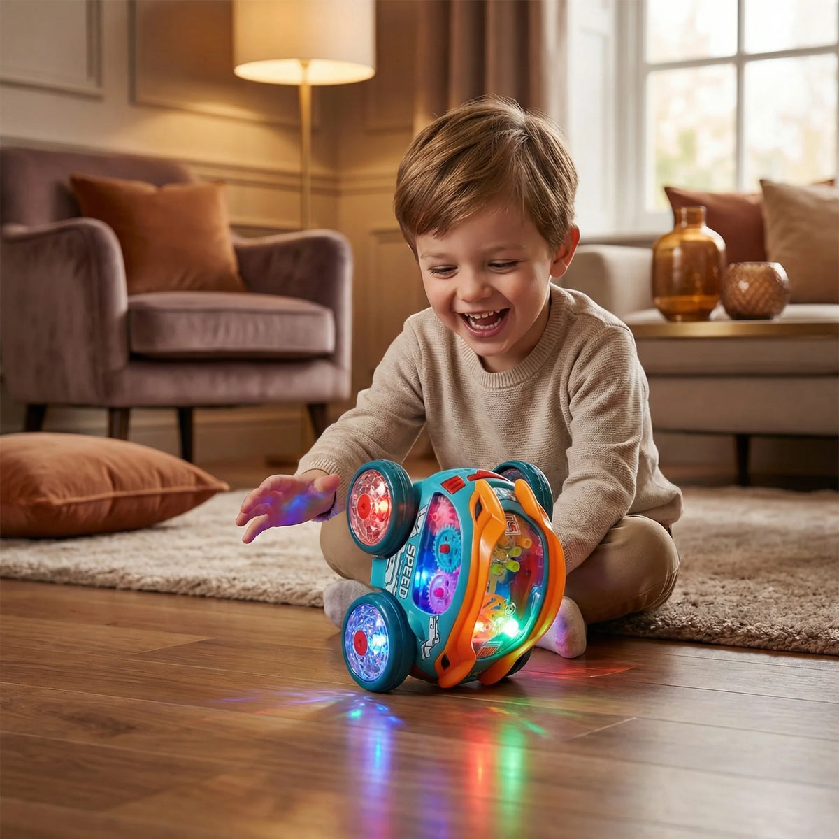 Stunt Toy Car Flipping Spinning LED Lights Rechargeable Battery