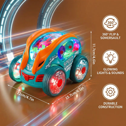 Stunt Toy Car Flipping Spinning LED Lights Rechargeable Battery