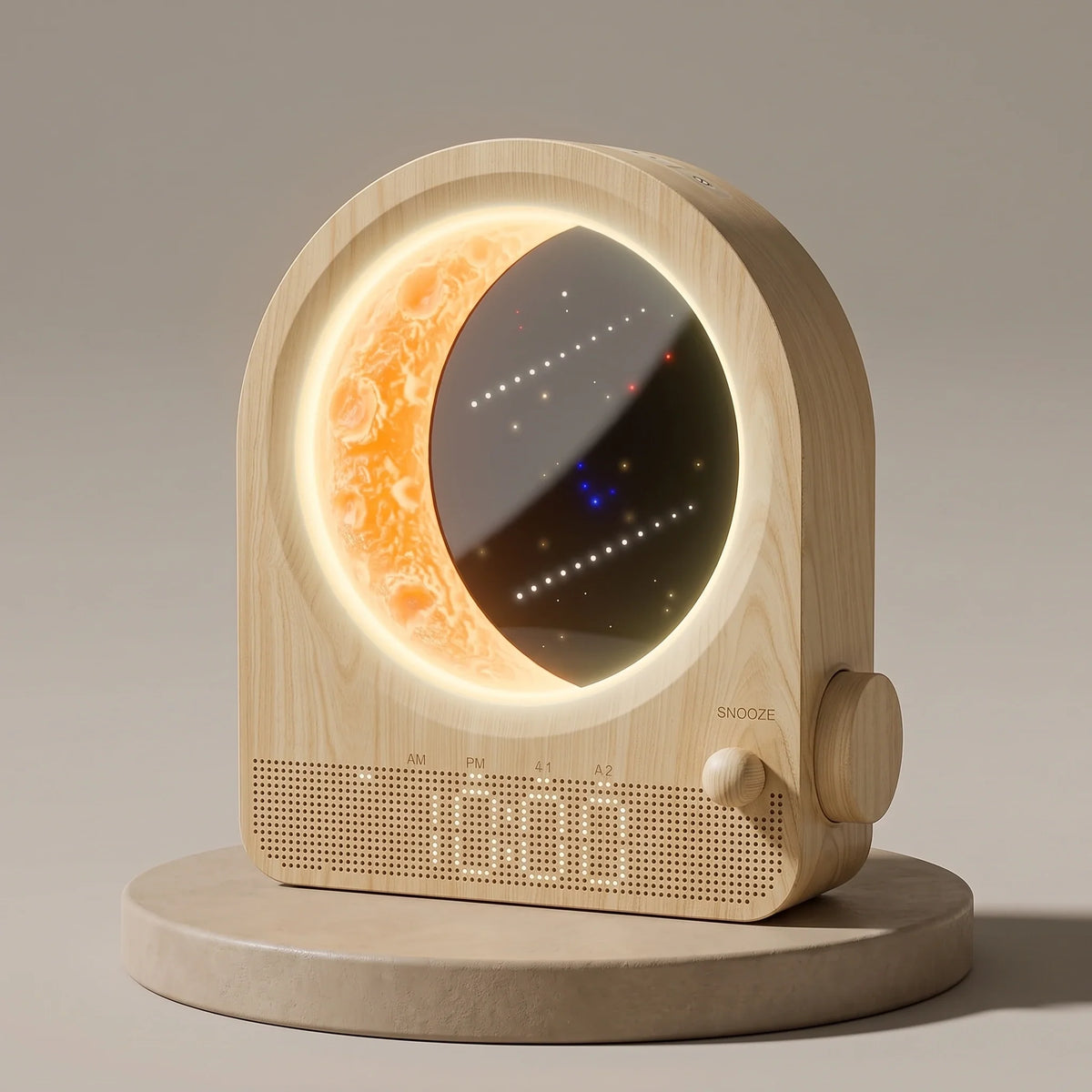 Sunrise Alarm Clock 3D Moon Lamp Dual Alarms