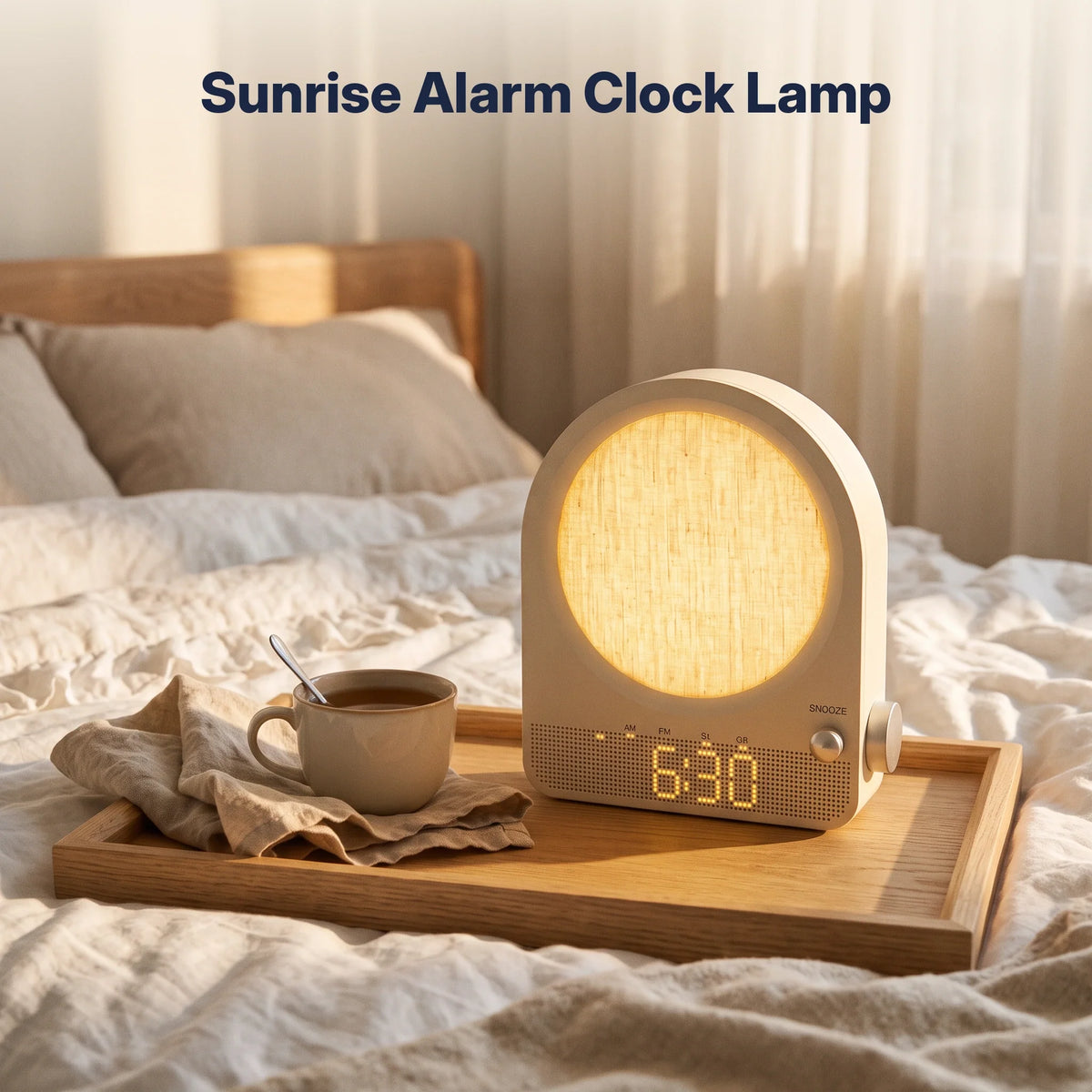 Sunrise Alarm Clock 3D Moon Lamp Dual Alarms
