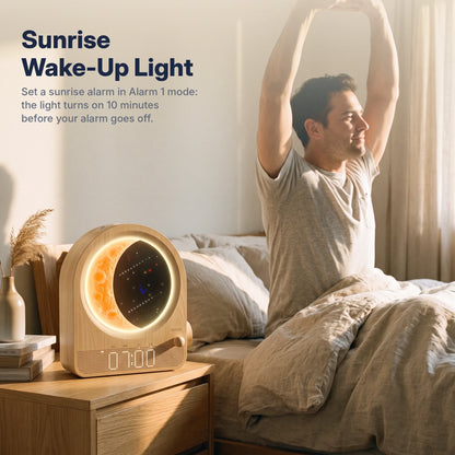 Sunrise Alarm Clock 3D Moon Lamp Dual Alarms