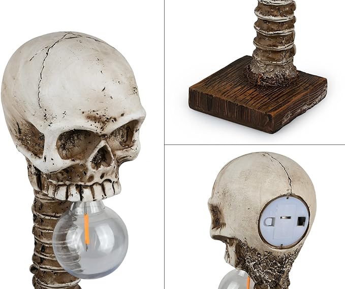 Table Lamp Skull Design Resin Spine-Shaped Base