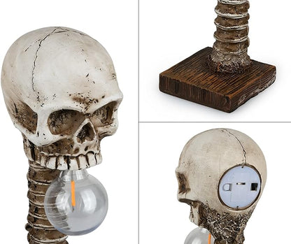 Table Lamp Skull Design Resin Spine-Shaped Base