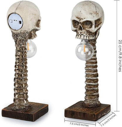 Table Lamp Skull Design Resin Spine-Shaped Base